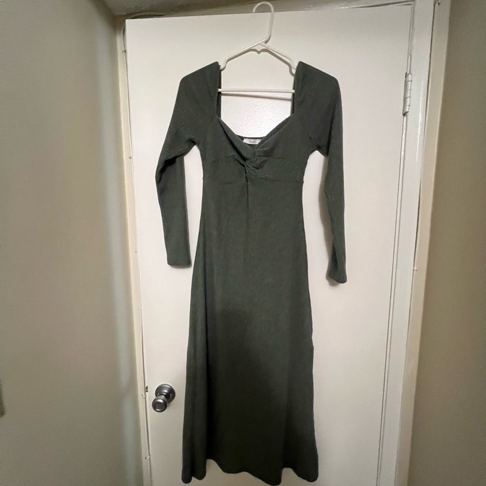 Lush Green Long Sleeve Dress